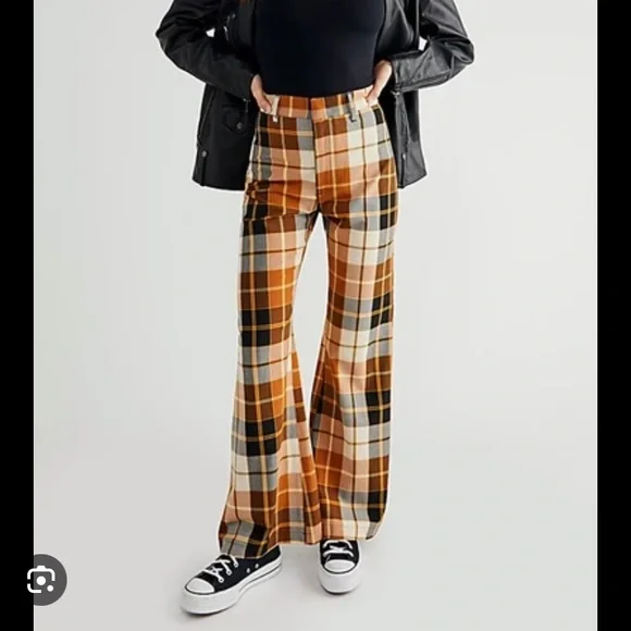 Free People Plaid Jules Pant - Picture 2 of 9